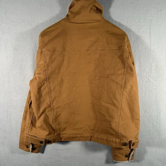 Carhartt Womens Rugged Flex Loose Fit Tan Canvas Sherpa Jacket Size Large - Picture 6 of 7